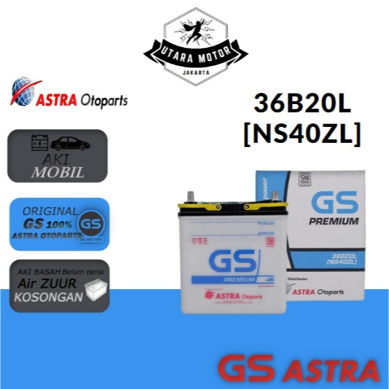 GS ASTRA Aki Basah Mobil PREMIUM 36B20L NS40ZL 34B19L Ertiga Brio KIA