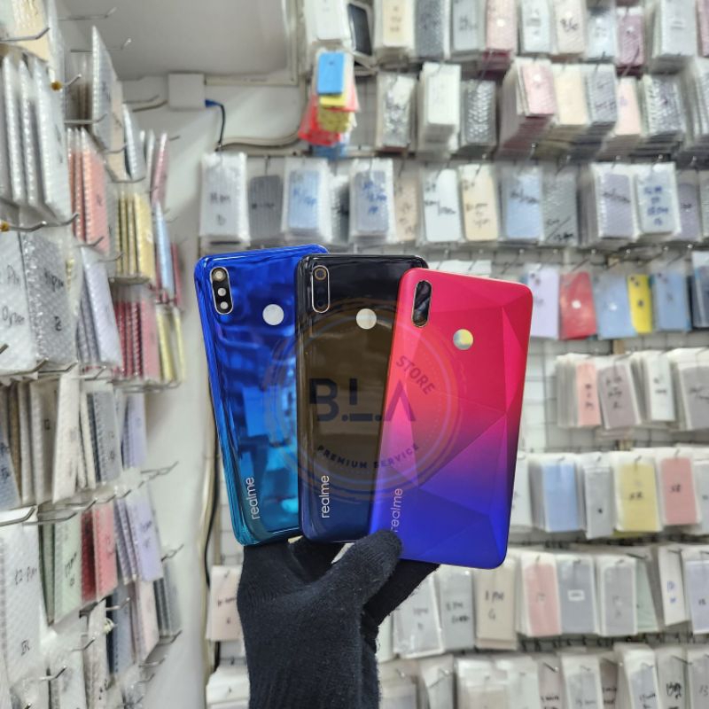 BACKDOOR TUTUP BELAKANG BATERAI BACK CASING COVER REALME 3 RMX1821