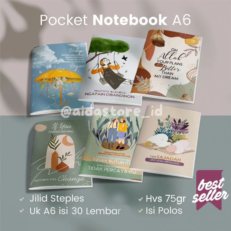 

BUKU NOTES MINI AESTHETIC 2024 | POCKET NOTEBOOK | BUKU CATATAN KECIL