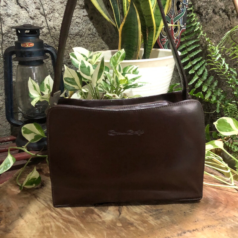 braun buffel vintage tas lawas shoulder bag handbag tas wanita lucu preloved second