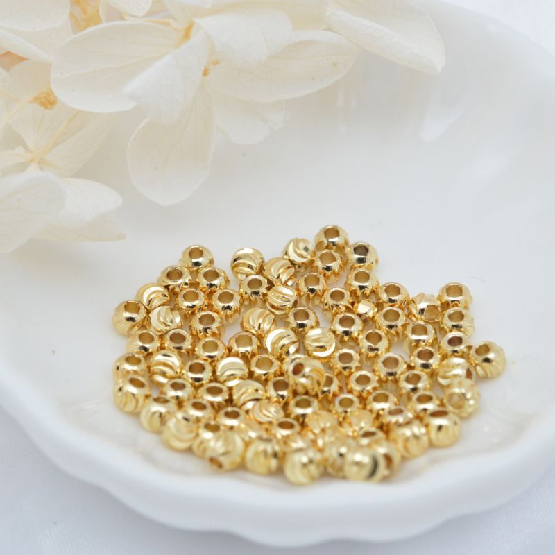 Merica Xuping Rhodium 3mm Spacer Pembatas Gelang Motif Ulir Garis