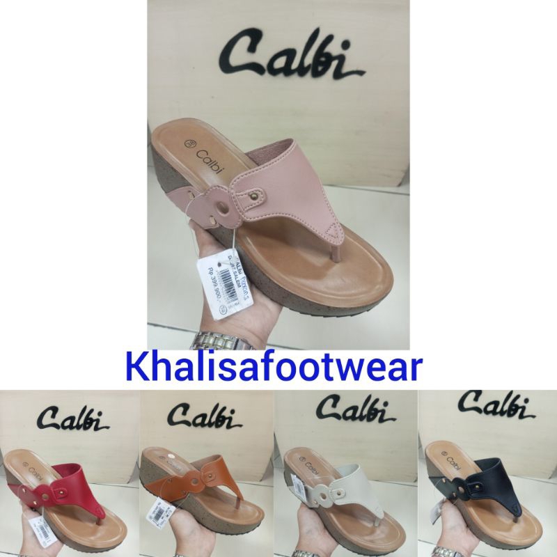 Sandal Wanita Wedges Calbi Original Artikel DJ 297 Model Jepit Hak 5 CM Size 36-40