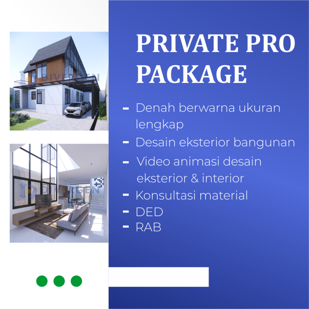 [ Paket Private Pro ] Desain Denah Rumah Ukuran Lengkap | Desain Eksterior | Video Animasi | DED | R
