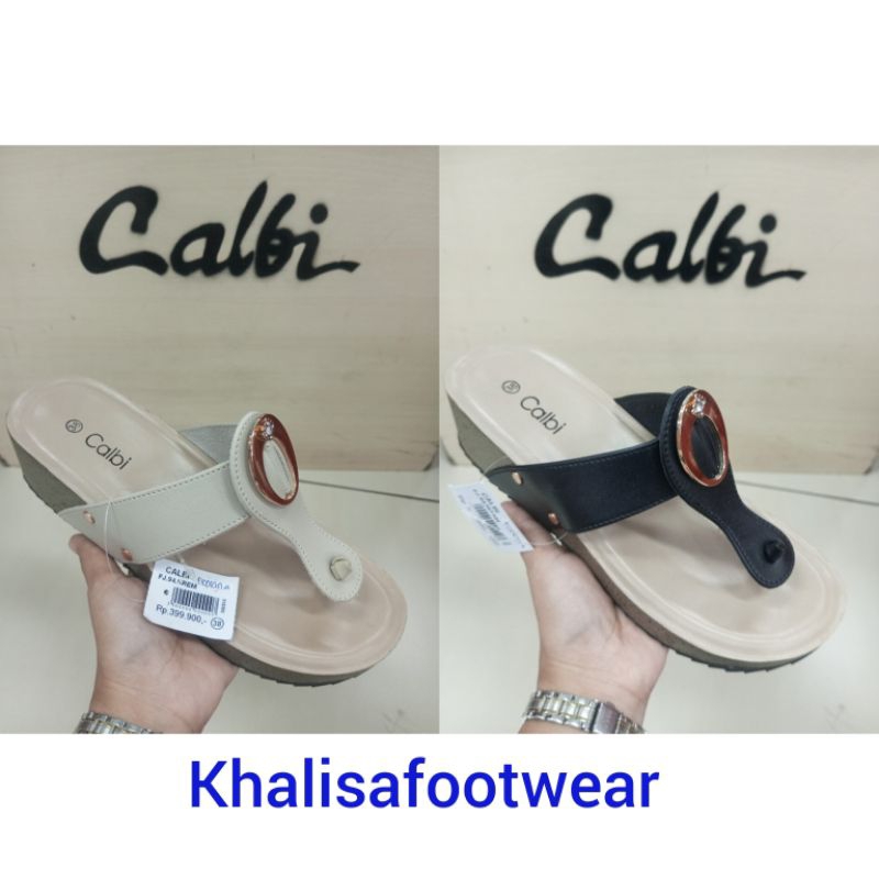Sandal Wanita Wedges Calbi Original Artikel FJ 94 Model Jepit Hak 3 CM Size 36-40