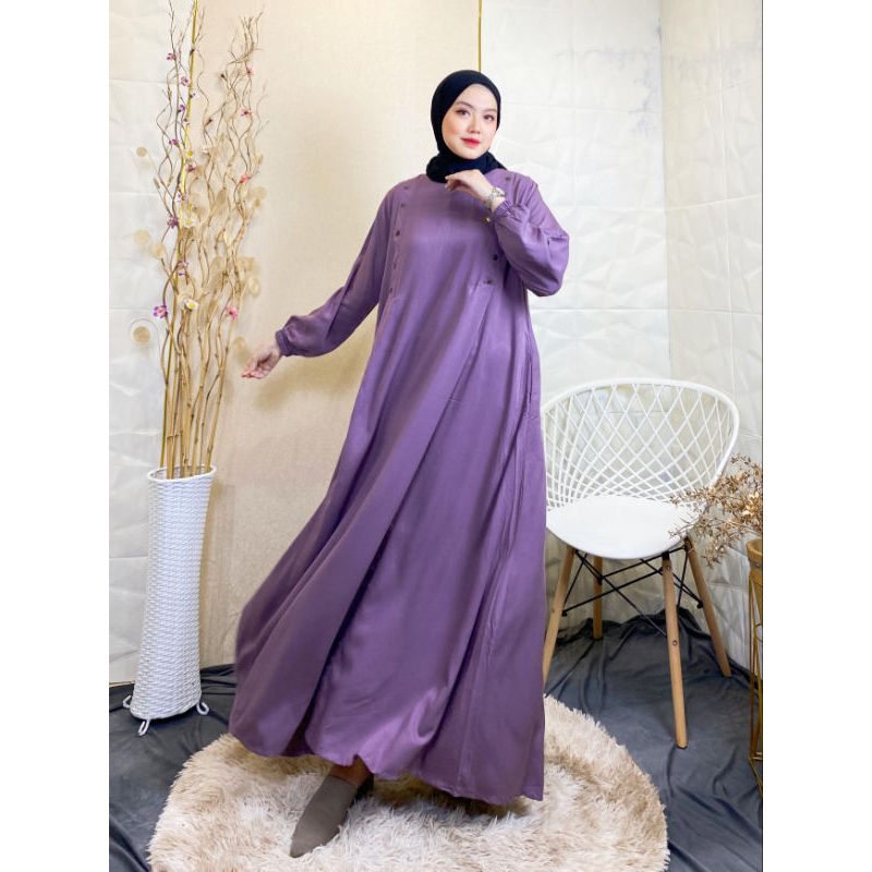 Gamis Syahida polos uniqlo kucing kiri kanan premium