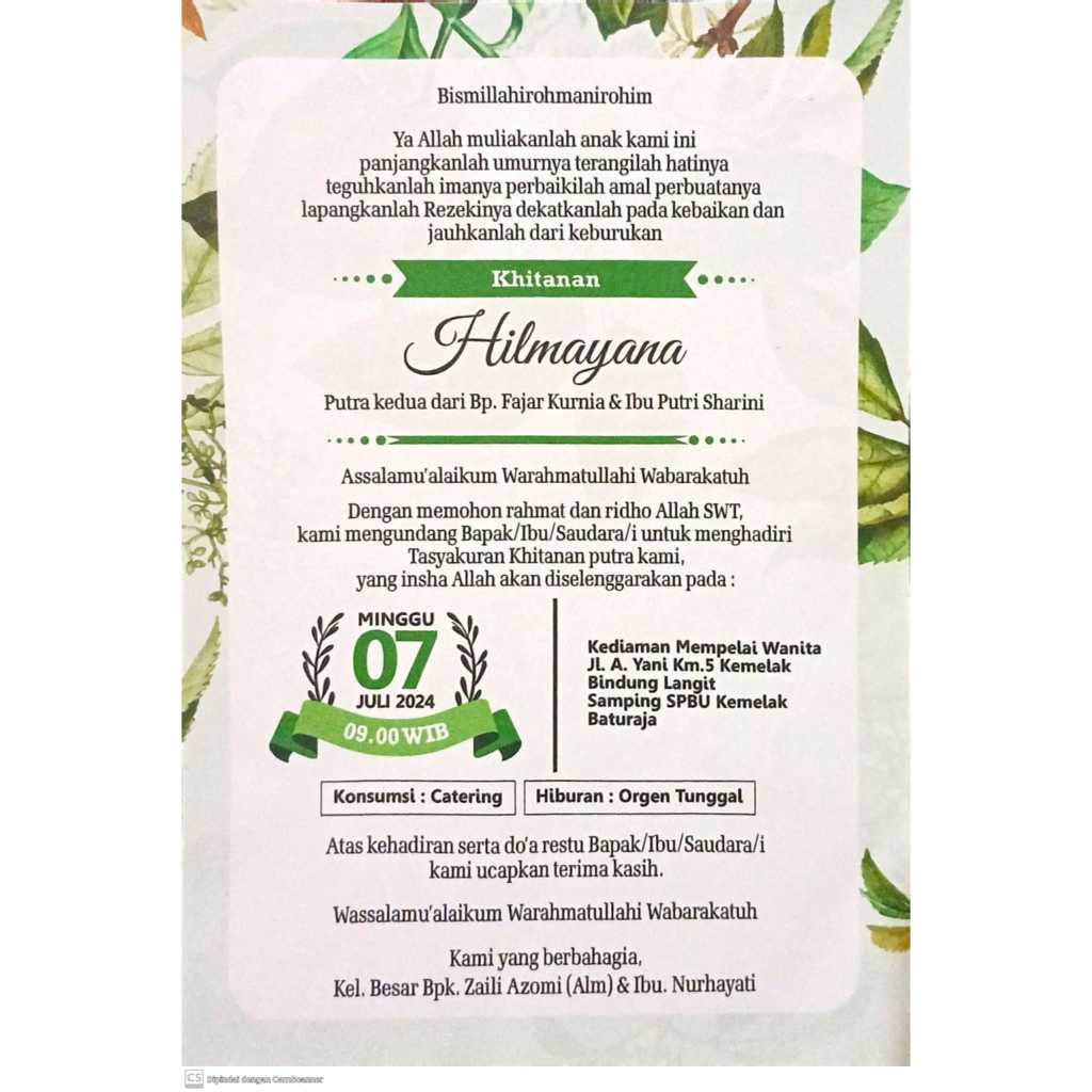 Undangan Blangko Custom murah full Colour