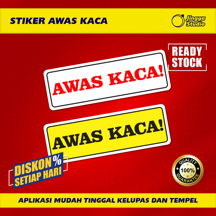 Stiker Awas Kaca Toko