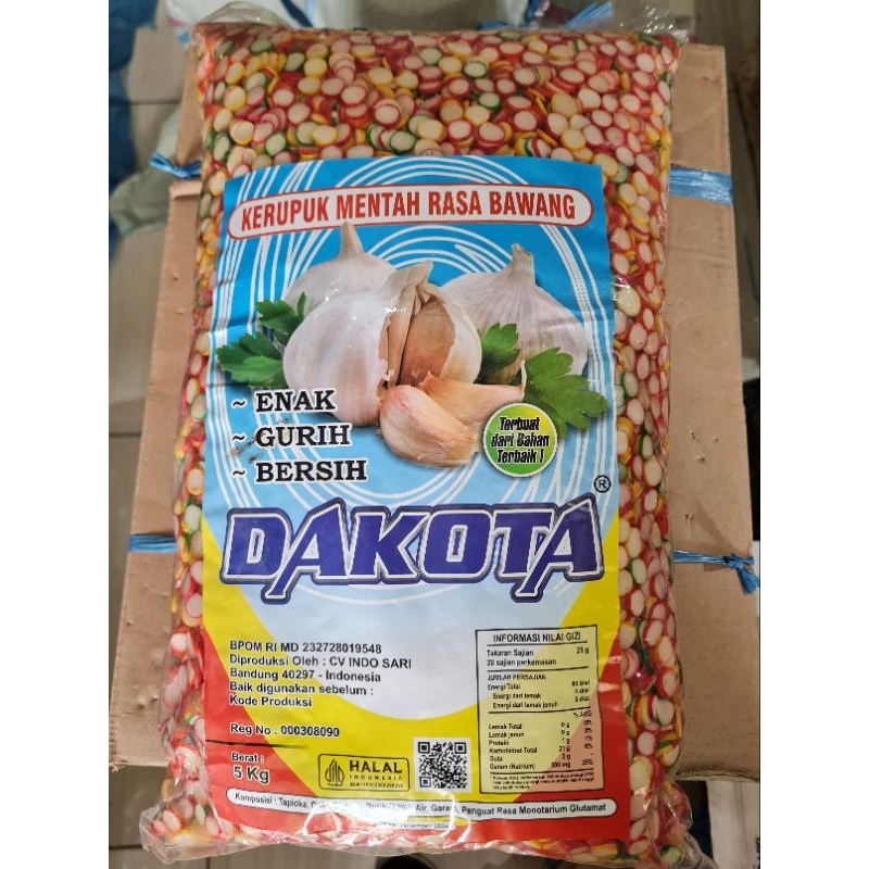 KERUPUK IRIS BAWANG KANCING MERK DAKOTA 1 BAL 5KG