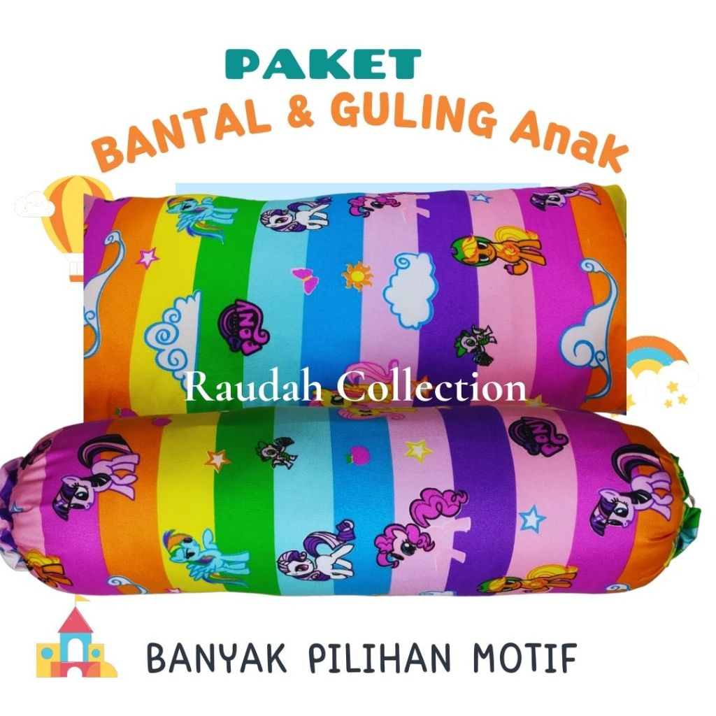 {PAKET HEMAT} Bantal Guling Junior / Bantal Guling Anak / Bantal + Guling Anak Terbaru / Bantal Anak