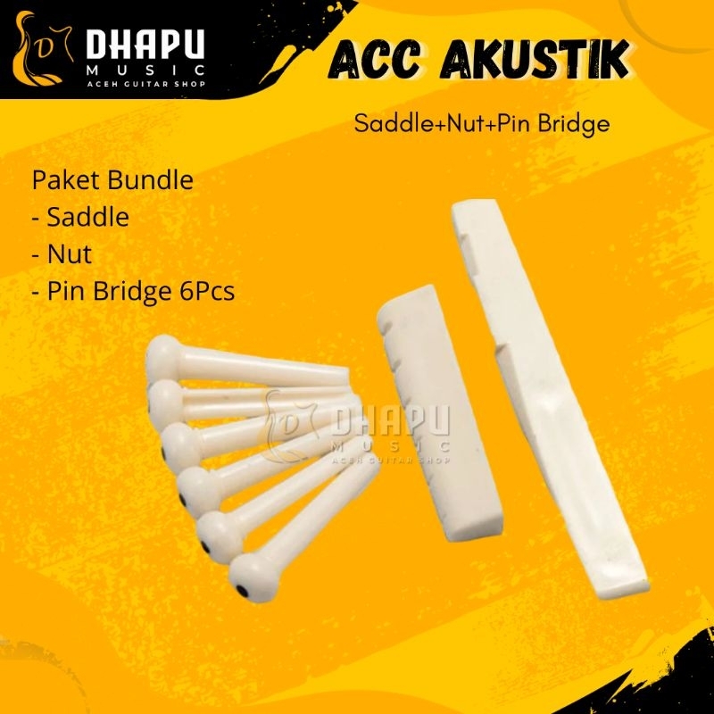 Pin Bridge + Saddle + Nut Gitar Akustik Folk Saddle Gitar Nut Gitar Pin Bridge Gitar Knip Gitar Akus