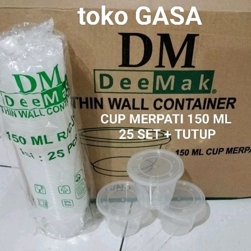 THINWALL CUP PUDING TEBAL DM 150ml MERPATI - 150ml TRAPESIUM KOTAK- CUP 100ML 150ML / CUP PUDDING Ge