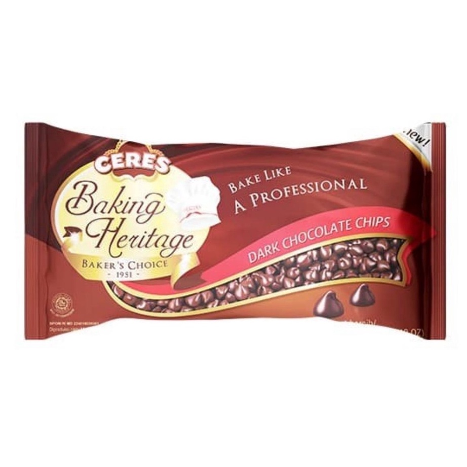 

MEGA SALE Ceres Baking Heritage Dark Chocolate Chips Chips 25gram