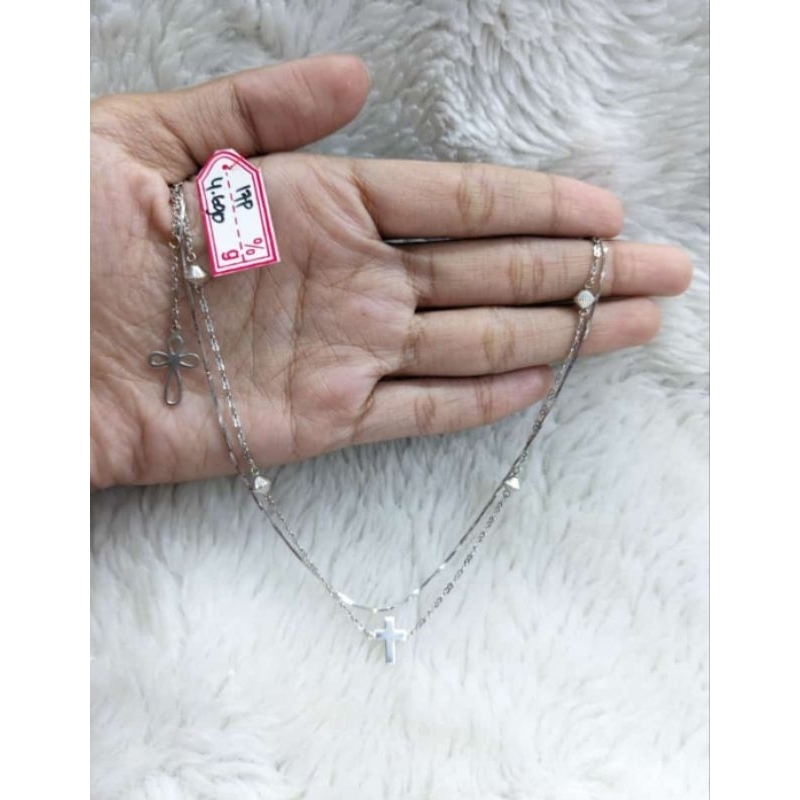 Gelang rantai kaki emas 75 salib