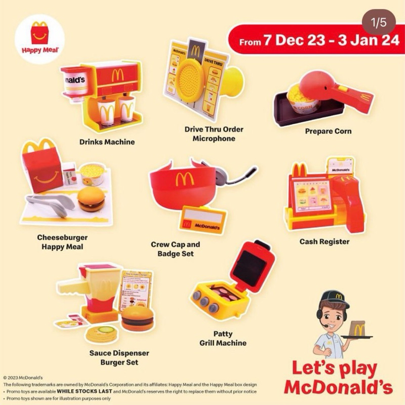 Mainan Happy Meal McD Toys McD playset McDonald Toy baru new segel original
