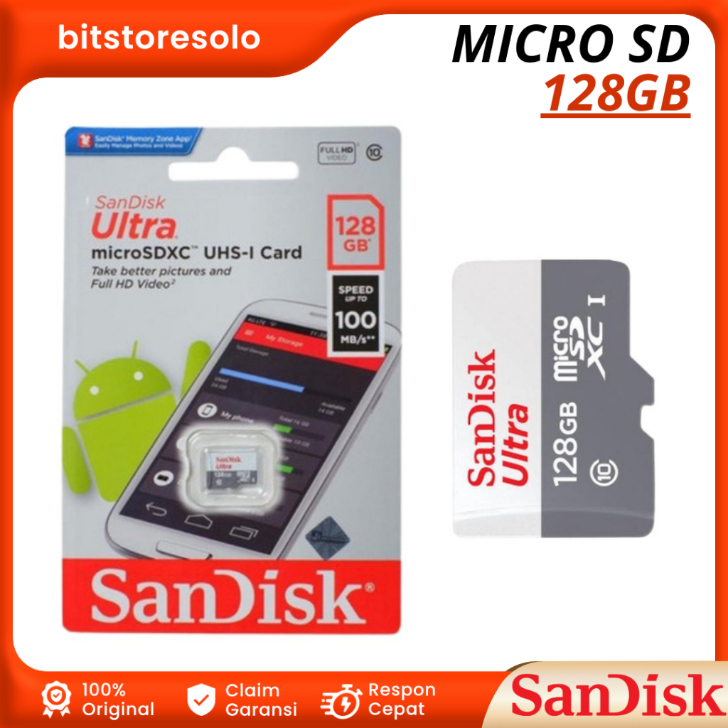Micro SD MMC Memory Card Sandisk 128GB Class 10 Memory Sandisk 128 GB Original