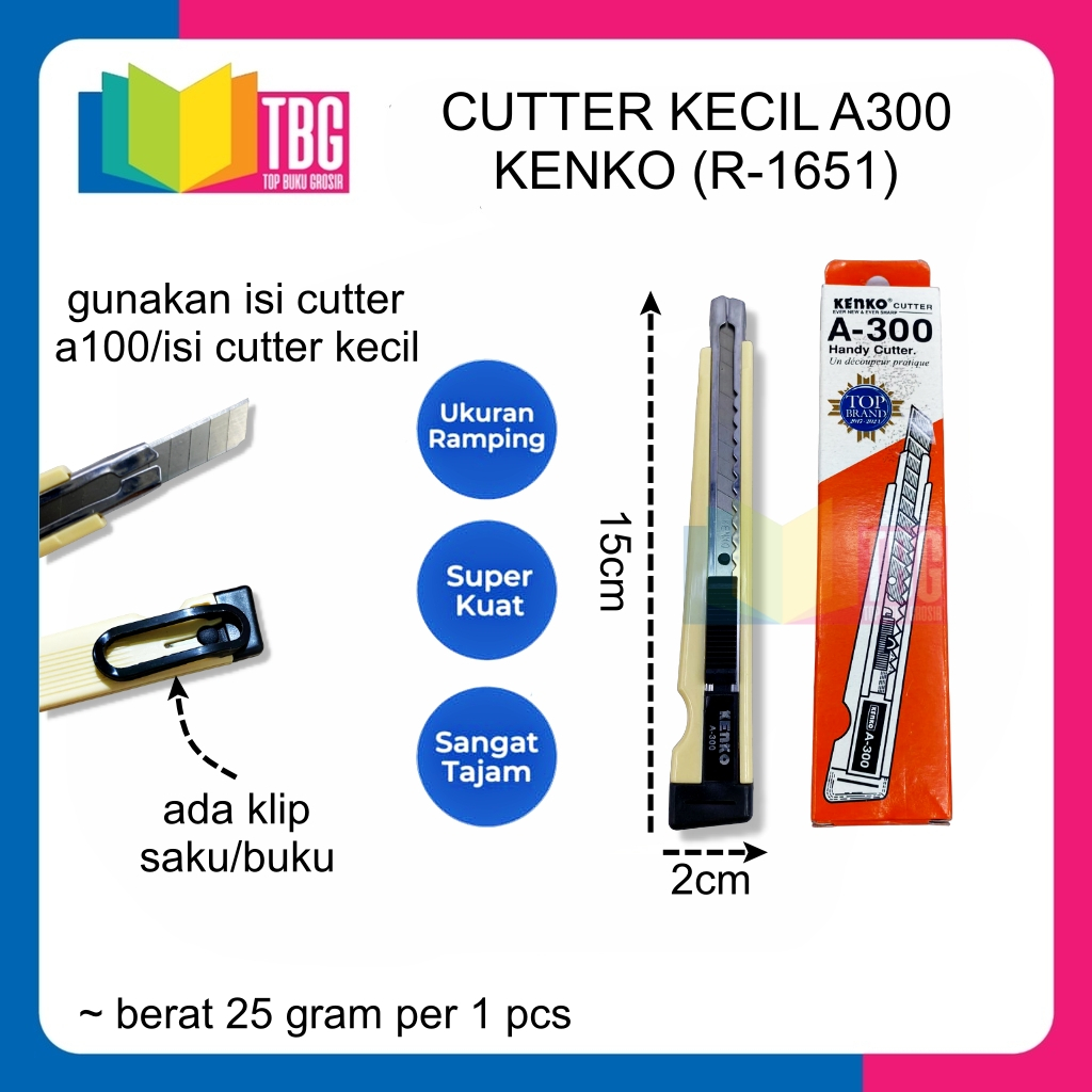 

1 PCS CUTTER KECIL A300 KENKO / PISAU CUTTER AUTO LOCK (R-1651)