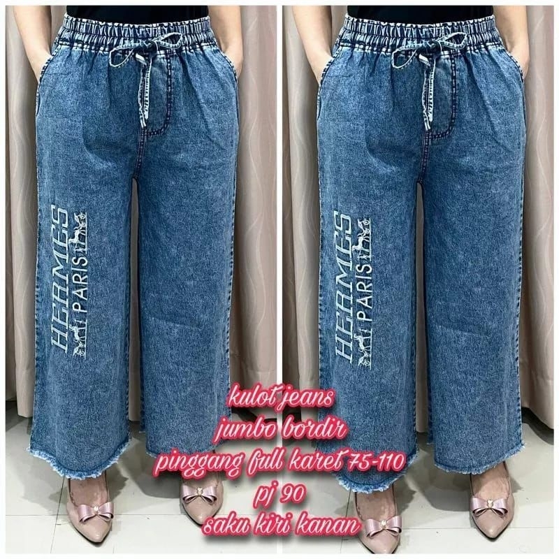 herme/45692(balenciaga) KULOT JEANS WANITA BAHAN JEANS
