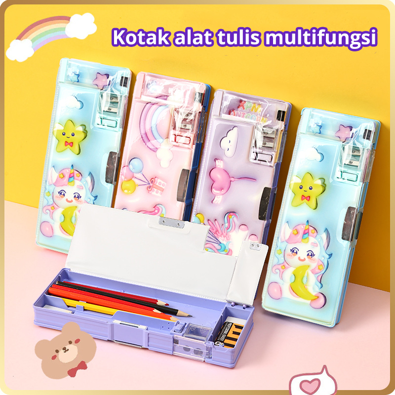 

Kotak alat tulis multifungsi unicorn/kotak alat tulis bermain magnetik/berbagai pilihan warna/meja kursus/kotak alat tulis kapasitas besar