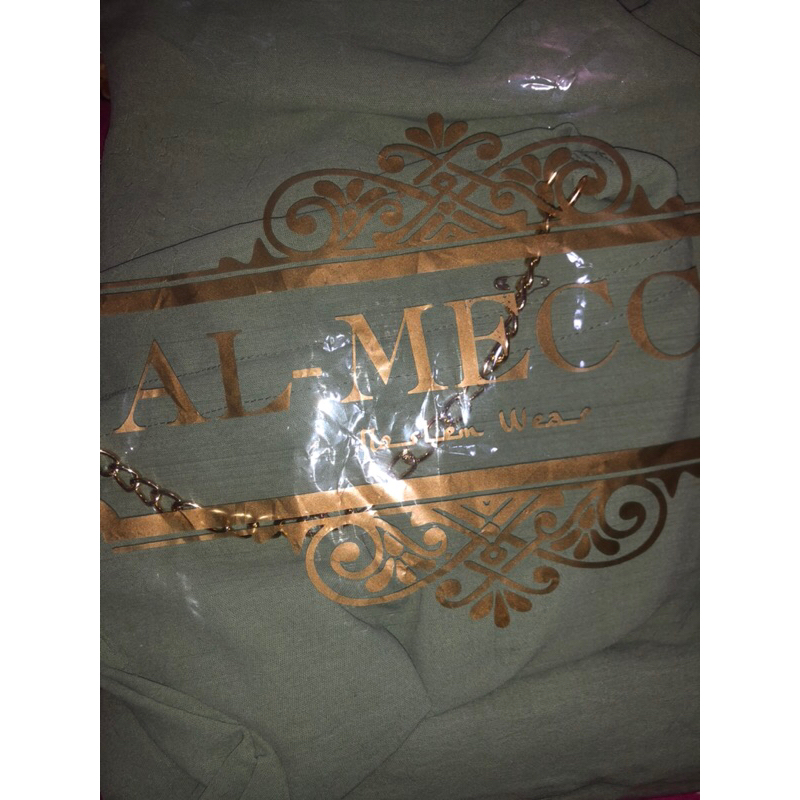 Mukena Crinckle 3in1 travel ALMECCA greentea, new preloved