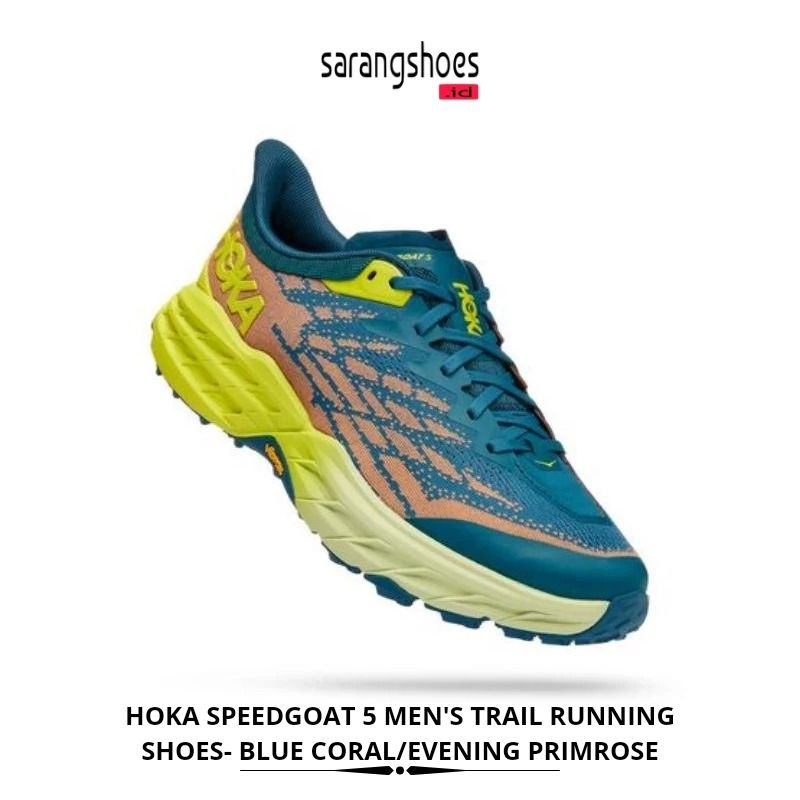 Hoka Speedgoat 5 Men's Trail Running Shoes - Blue Coral / Evening Primrose