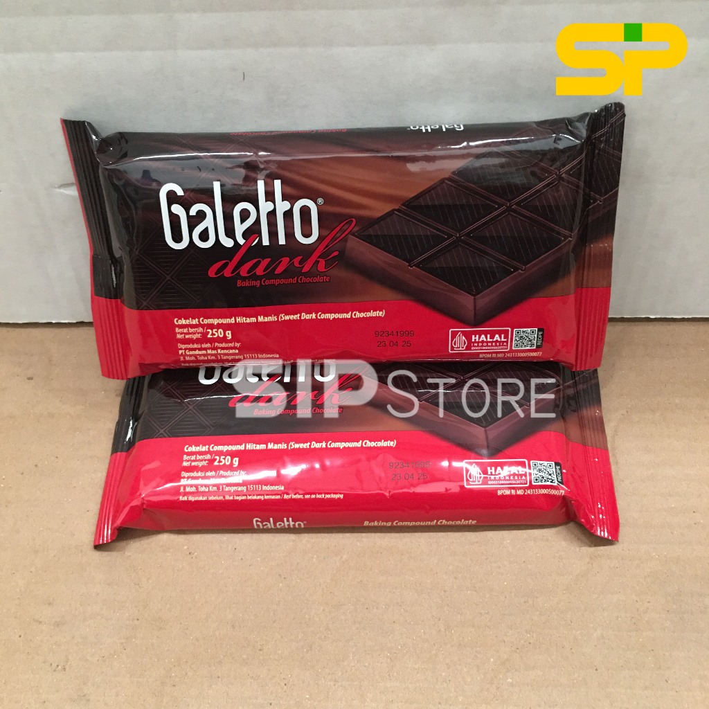 

GALLETO DARK COKLAT COMPOUND 250 Gr / Cokelat Batangan / Gelatto Dark Chocolate @250 Gr