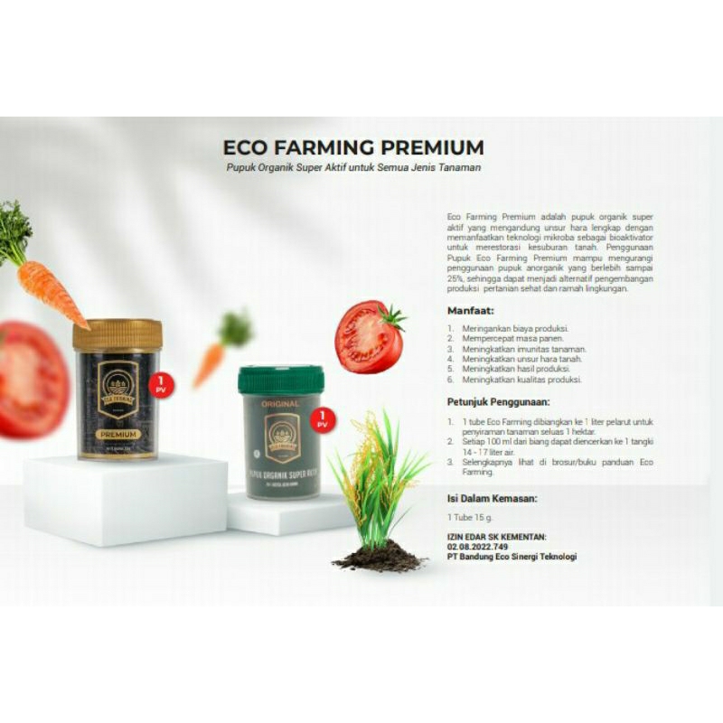ECO FARMING PREMIUM.Pupuk Organik Super Aktif Untuk Semua Jenis Tanaman/ECO FARMING FOTOSINTESA,Solu