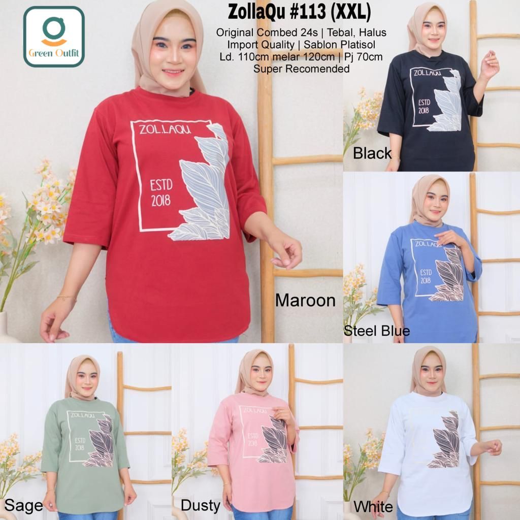zolaqu#113 kaos jumbo ld 110 blouse bluss blus bluse baju atasan katun wanita perempuan cewek remaja