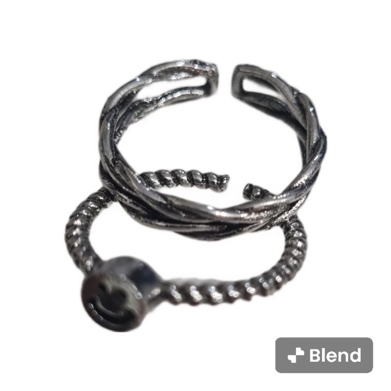 Cincin Couple Unik Murah 1set Sepasang Smile