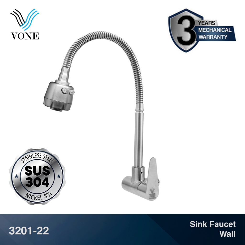 VONE 3201-22 Keran Kran Air Fleksibel Angsa Sink Cuci Piring Stainless