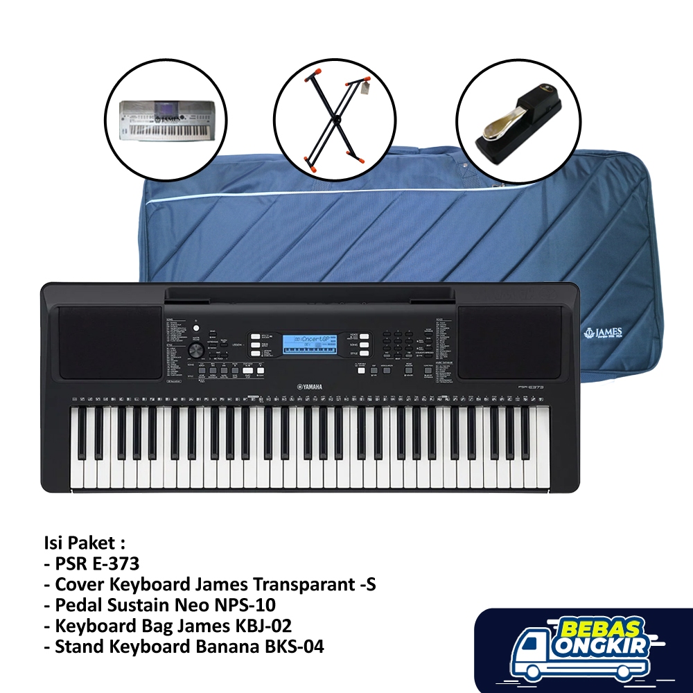 Paket Premium Keyboard Yamaha PSR E373 / PSR E 373 / Keyboard Yamaha PSR-E373