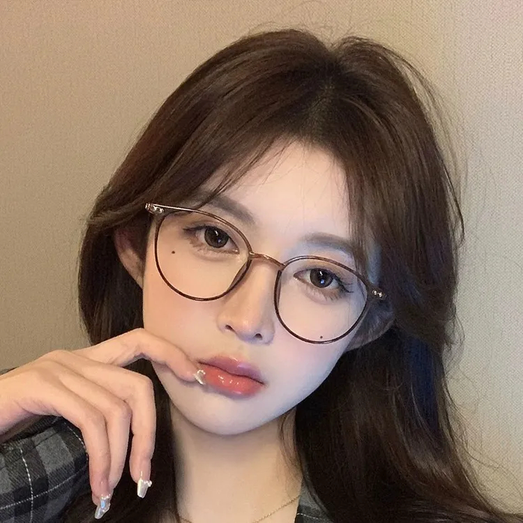 Kacamata Minus -0.25 ~ -5.25  Bingkai Kacamata Super Ringan Korea Anti Radiasi Wanita Kacamata 067