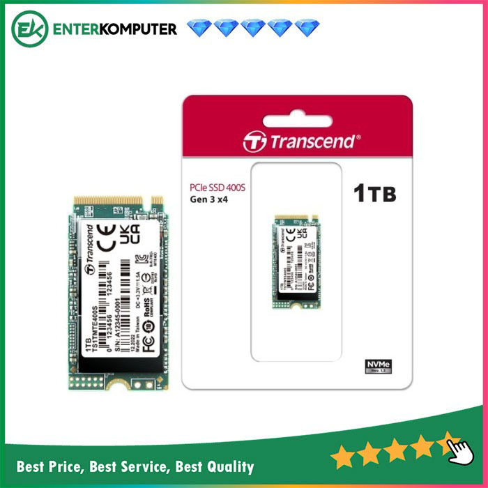 Transcend TS1TMTE400S NVMe PCIe Gen3 x4 M.2 2242 1TB SSD