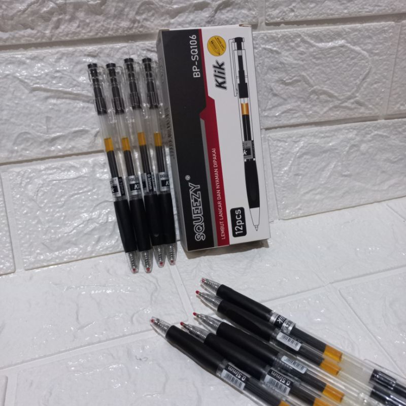 

PULPEN KLIK SQUEEZY BP SQ-106 TINTA HITAM 0.5mm ( 12pcs )