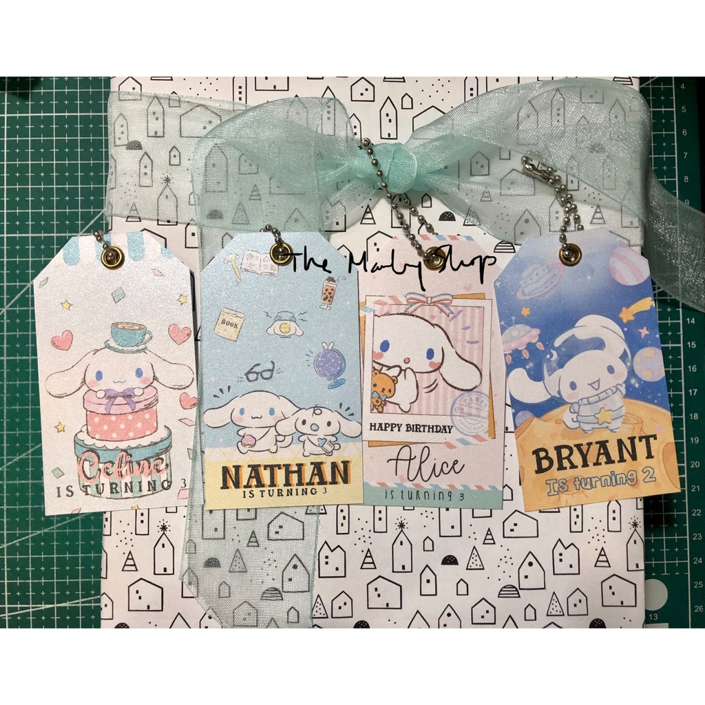 Sanrio Birthday Tag Custom/ Hang Tag Birthday Sanrio/ Hang Kartu Ulang Tahun Sanrio/ Label Hampers b
