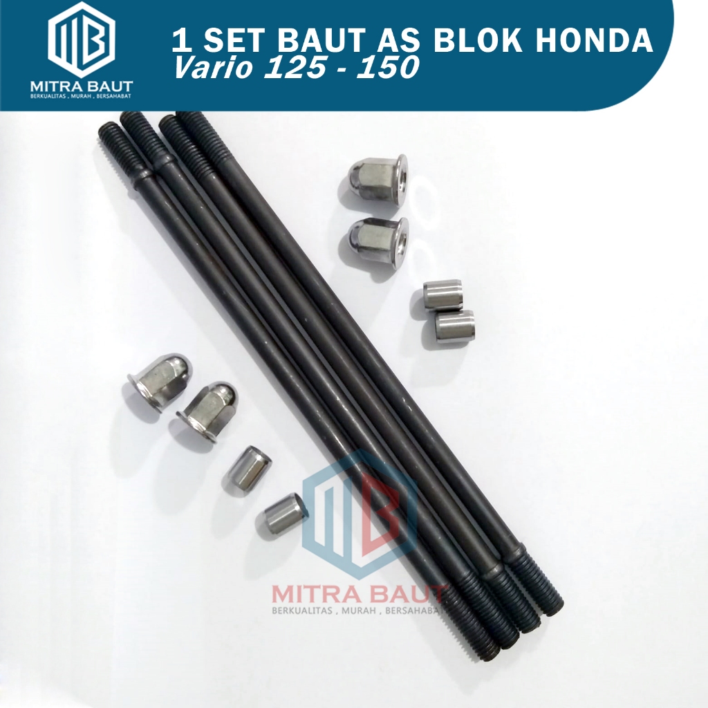 1 Set Baut Tusuk Sate Vario 150 /Baut Ancer Vario 125/Vario 150/Baut As Blok Honda Vario