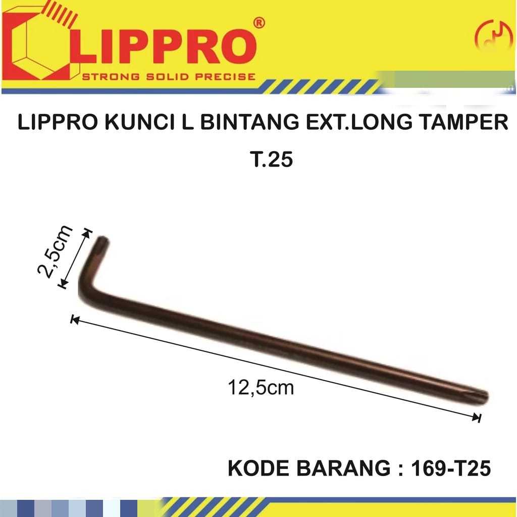 Lippro Kunci L bintang Ext. Long Tamper ( lubang ) 169-T25