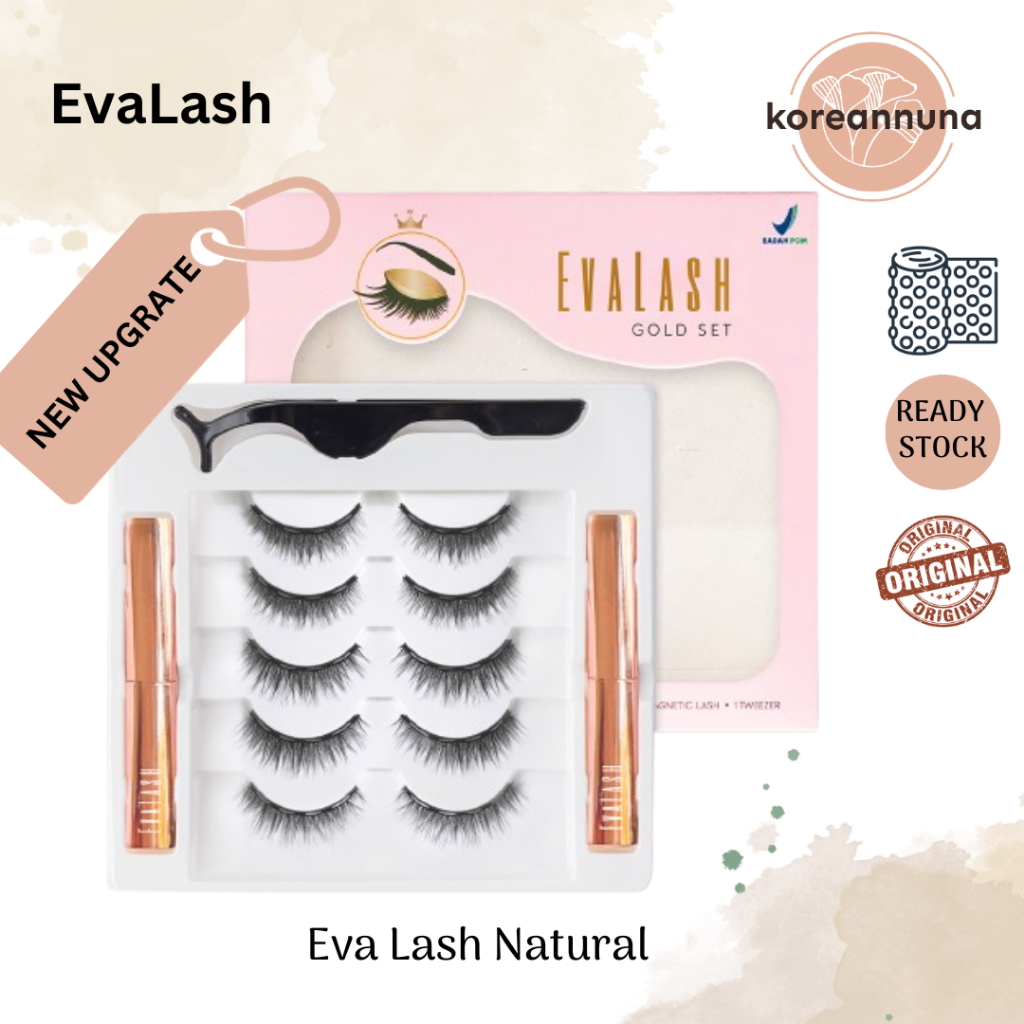 EVALASH NATURAL - BULUMATA EVA LASH MAGNETIC EYELASH 5 PASANG BULU MATA MAGNET EYELASHES