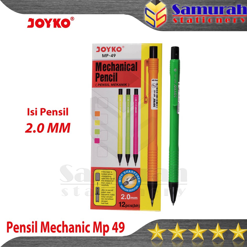 

ART O26C Pensil Mekanik Joyko MP49 2 mm Mechanical Pencil MP 49 isi 2mm Pensil Cetek isi ulang