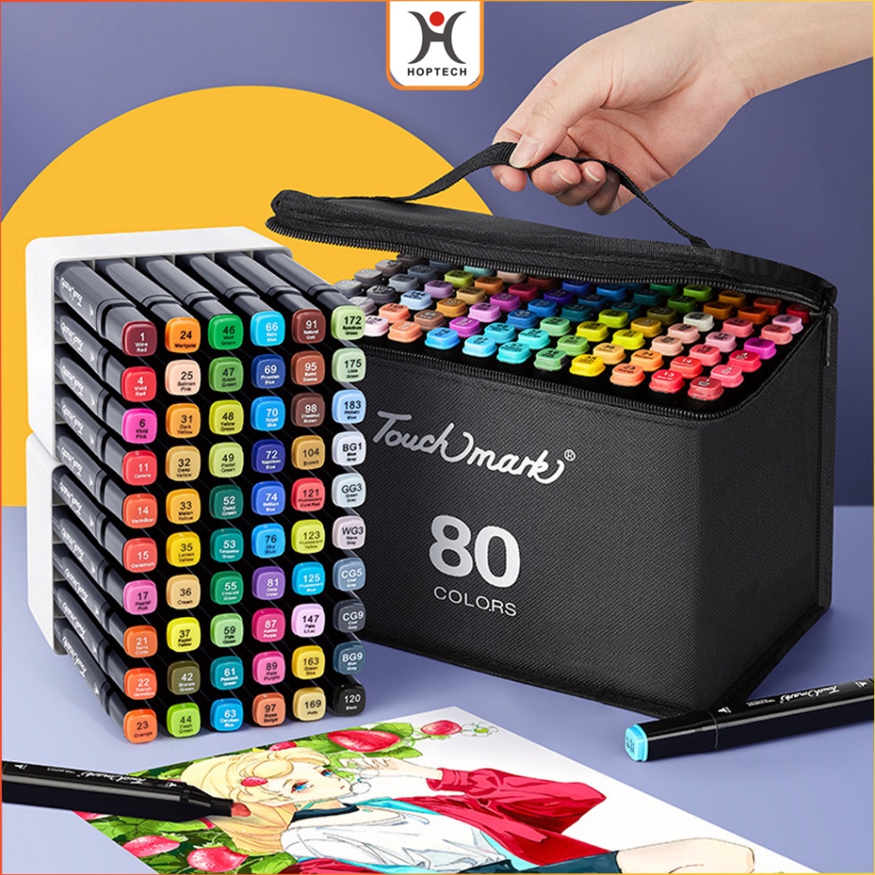 

ART E12R Aimilo Spidol Warna Warni 1 Set Sketch Marker 2 Tip Touch Marker 4868 Warna