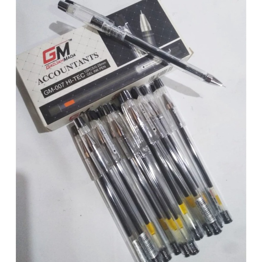 

ART D12T GM HItechh 28mm hitam bolpen pena Gel ink HItech 1 BOX 12 Pcs