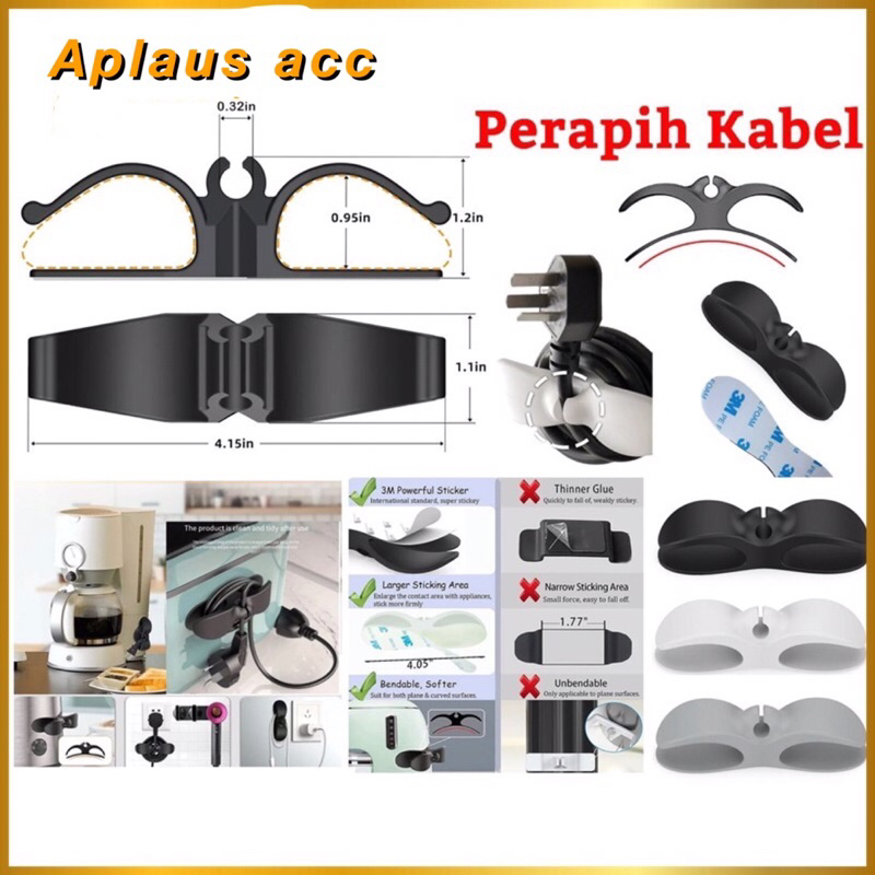 Holder Perapih Kabel Holder Penggulung Pelindung Klip Kabel Organizer