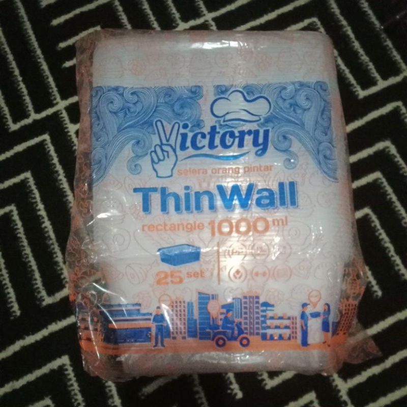 Thinwall Rectangle 1000 ml Victory / Kotak Thinwall Praktis