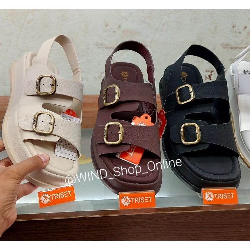 DISKON‼️ PROMO TRISET Sepatu sandal wedges wanita tali belakang 36-40