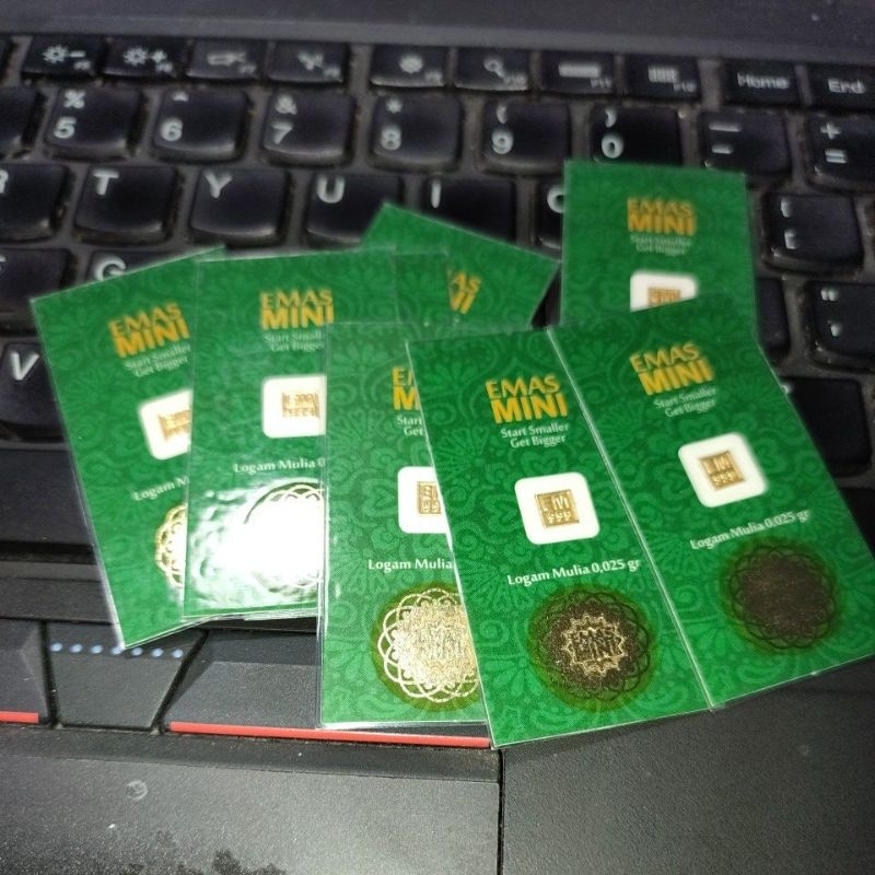 Emas Mini 0.025 LM Mini Gold 99.9 Karat asli bukan replika