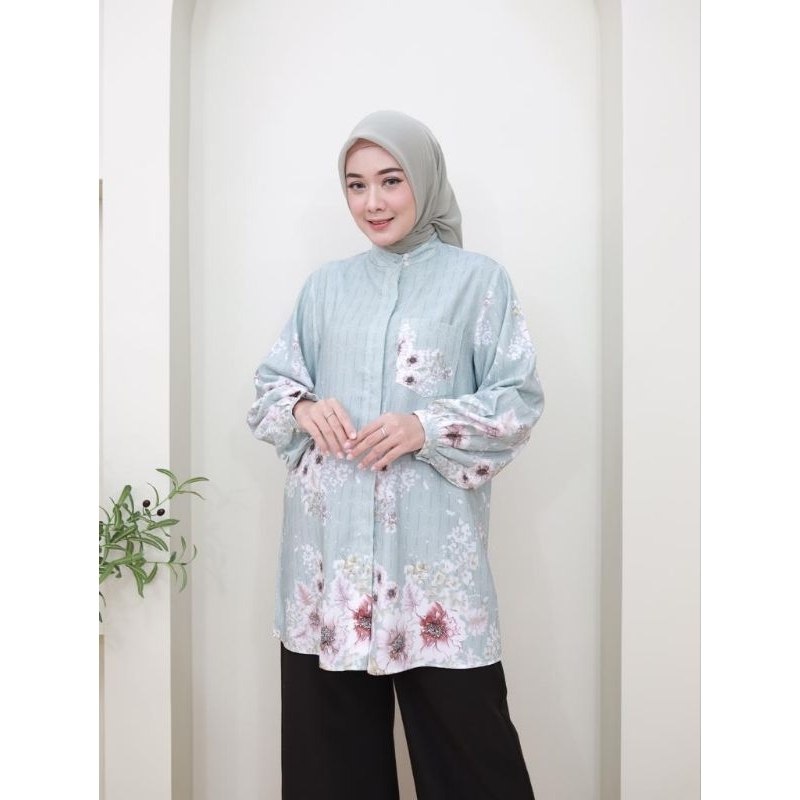 salva blouse/ atasan wanita terbaru/ blus motif kembang/ fashion wanita terbaru