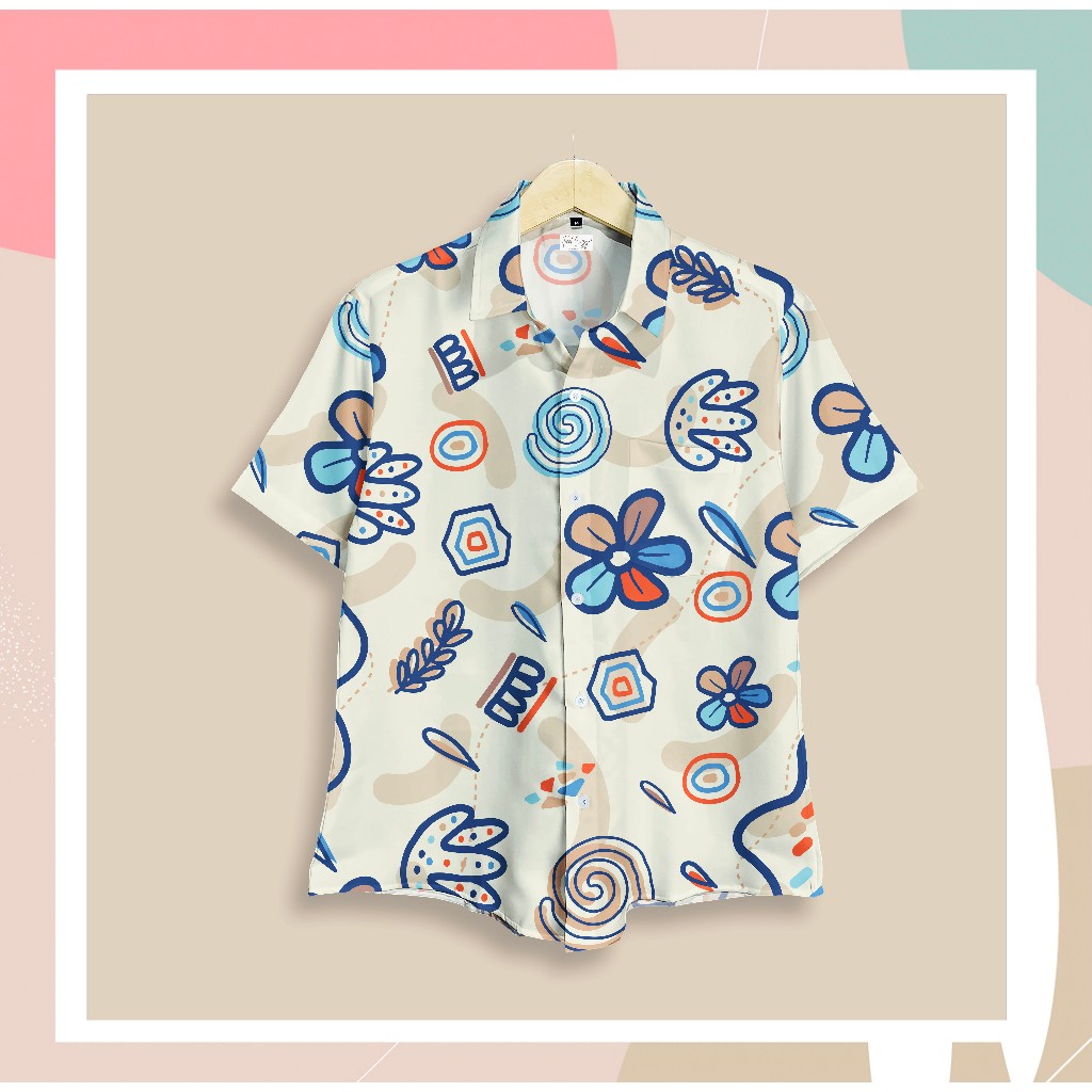 Kemeja wanita - Doodle art vibrant colors