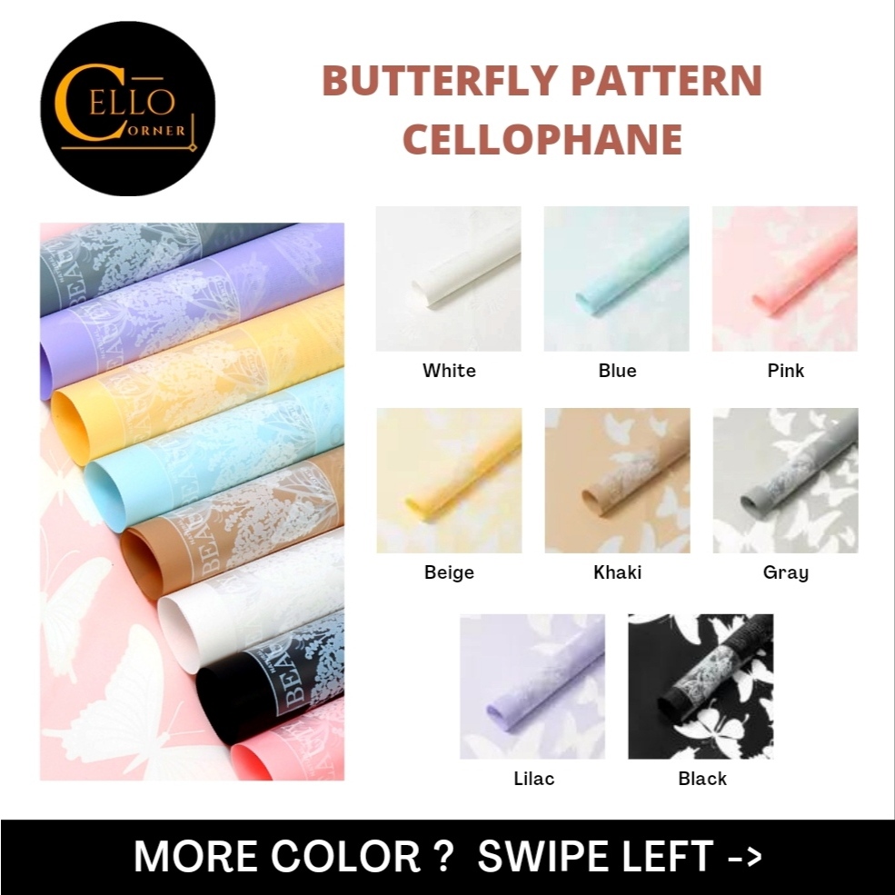 

BUTTTERFLY PATTERN CELLPHANE / CELLOPHANE KUPU KUPU / CELLOPHANE KERTAS PEMBUNGKUS BUKET BUNGA KERTAS BUKET - PU