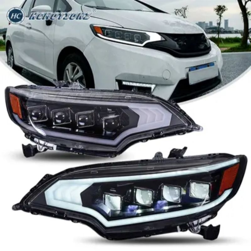 Head Lamp Honda Jazz Gk5 2014 - 2020 Light Bar - 4 Projector - Black
