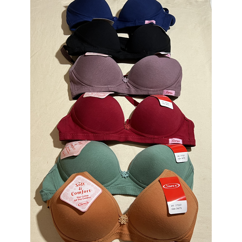 Bra Sorex Tanpa Kawat Bh Sorex 17227 Busa sedang Kait 2 Cup Kecil