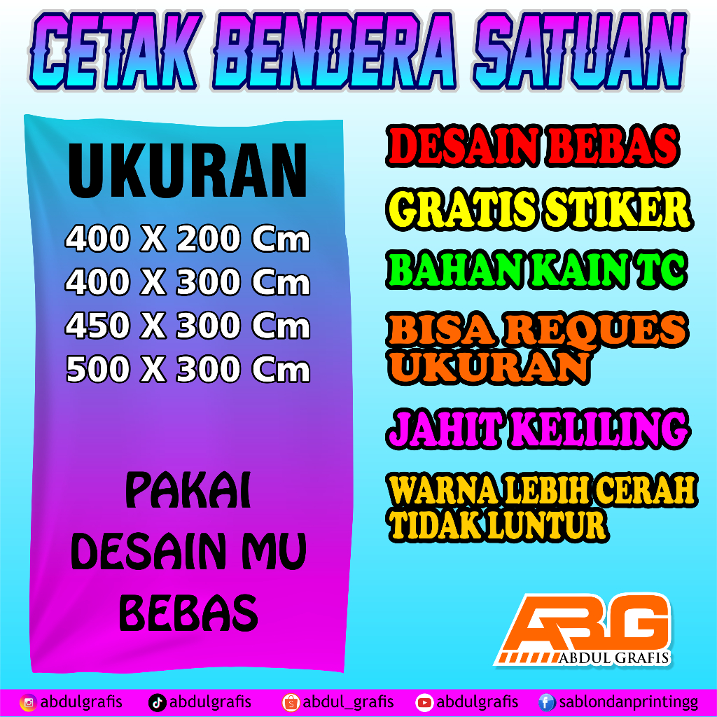 GIANT FLAG SATUAN BENDERA SATUAN BENDERA PRINTING CUSTOM BENDERA SHOLAWAT SUPORTER ORGANISASI